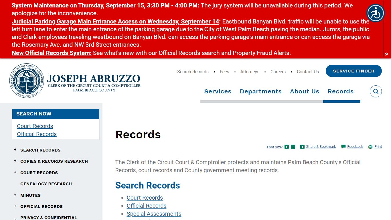 Records | Clerk of the Circuit Court & Comptroller, Palm Beach County